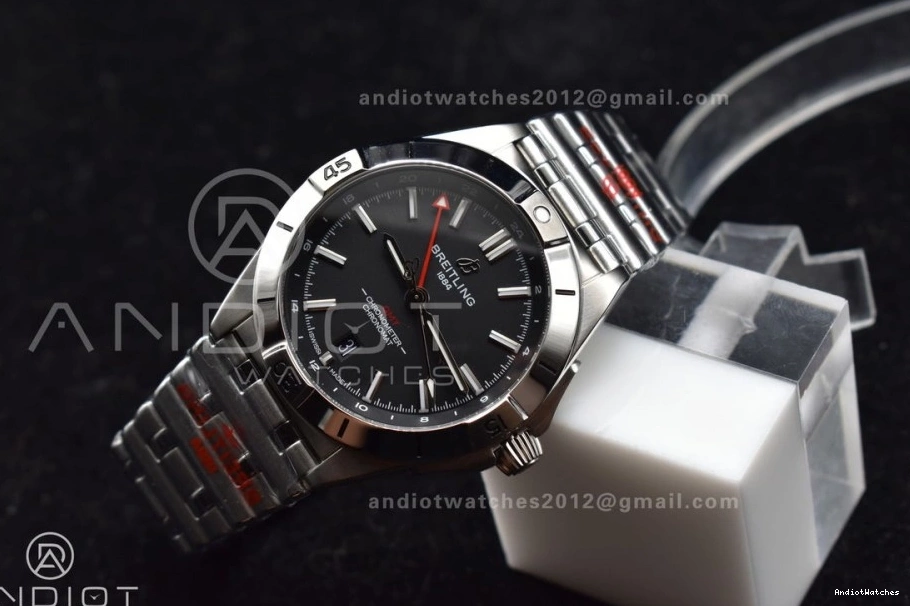 UrbanStyle GMT Automatic Factory A 40mm 530 1:1 BLS Chronomat Breitling Black Bracelet Dial SS Best On Edition 0218